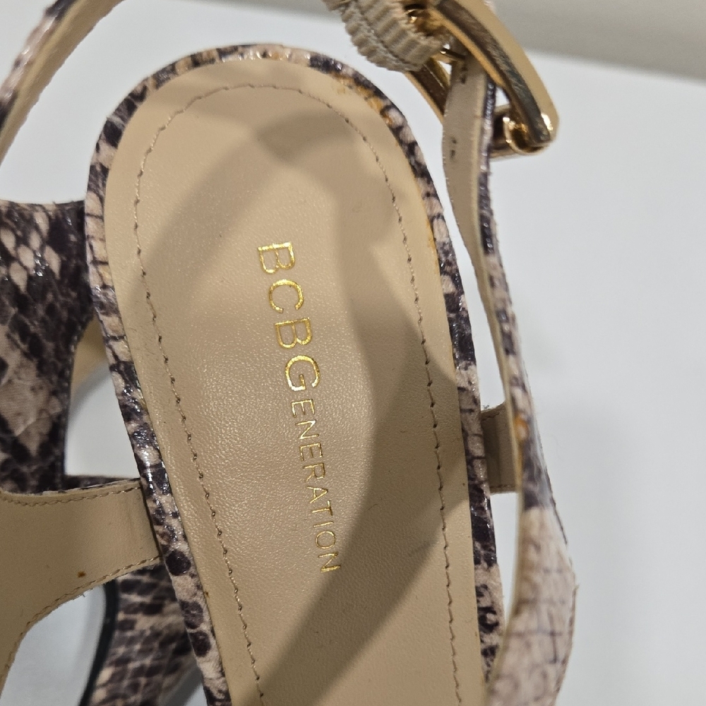 BCBGeneration Snakeskin Strappy Heels **NWOT** - Picture 7 of 9